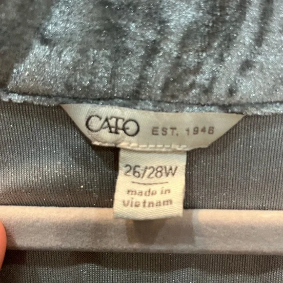 Silver Crushed Velvet Women's Plus Size Button Up Flowy Top Size 26/28W - Picture 2 of 5